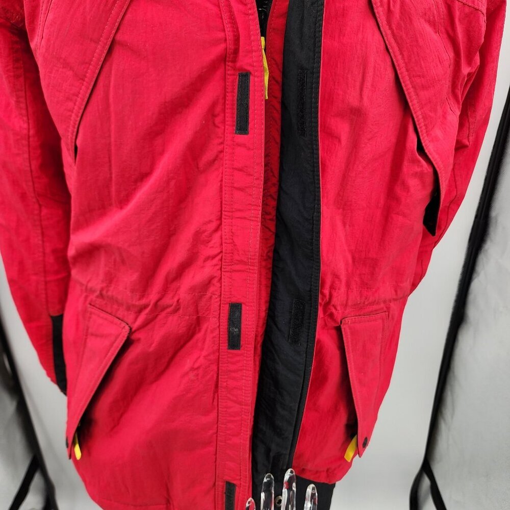 Marlboro Country Store Red Hooded Down Jacket M Nylon Duck Down - Picture 7 of 11